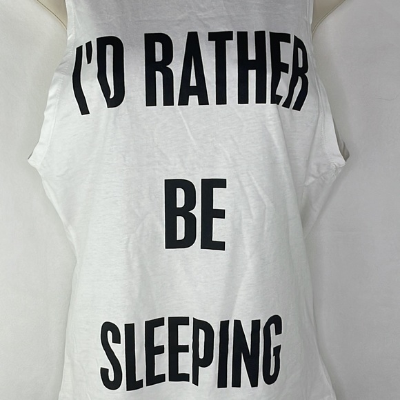 White Tank Style Top Black Lettering NWT - Picture 2 of 5